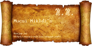 Mucsi Miklós névjegykártya